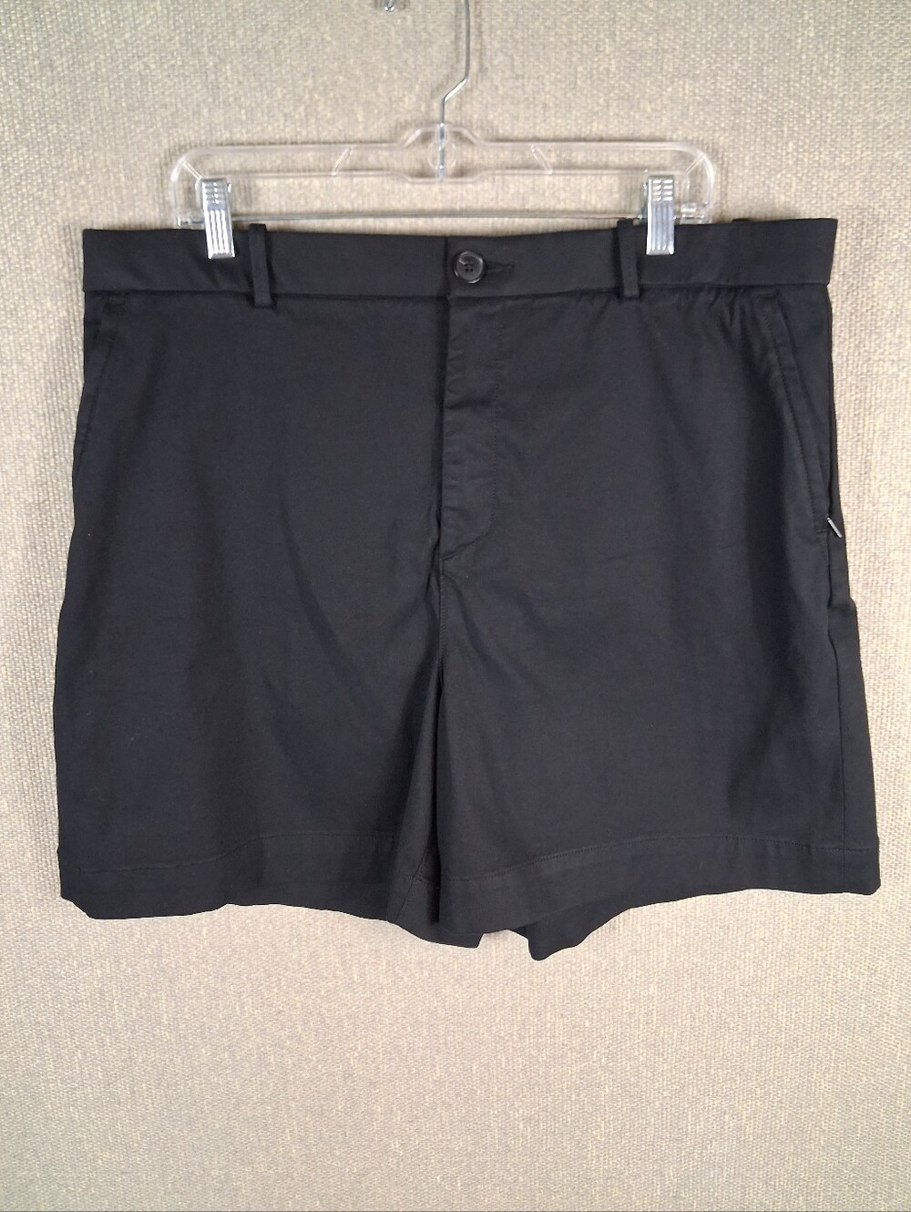 Spanx Stretch Twill 7" Shorts Womens 1X Black Chino Pockets High Rise Travel
